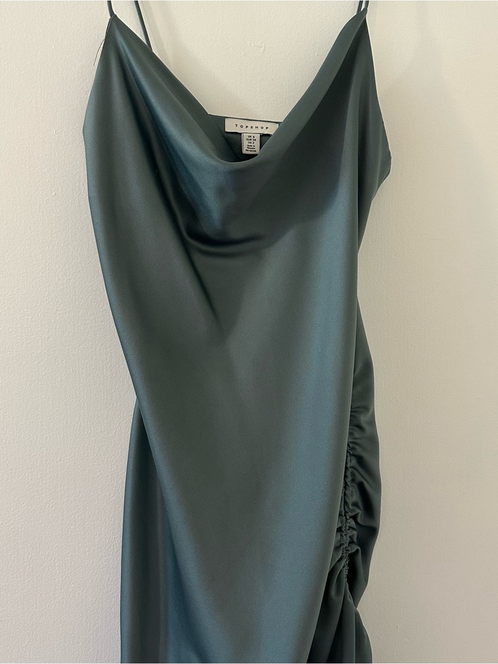 Topshop Satin Cowl Slip Dress
